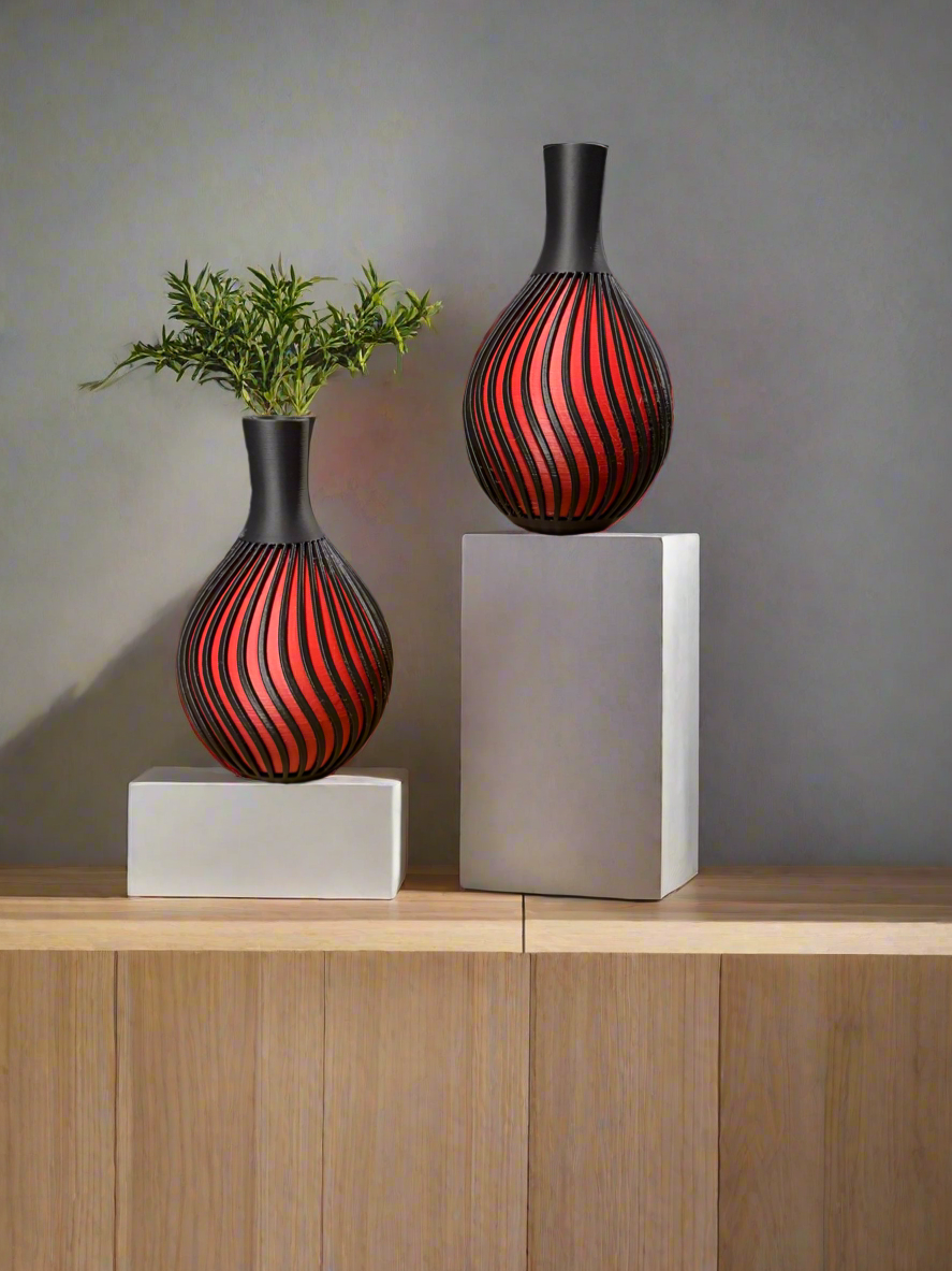 SpiraLux – Designer Spiral Vase Set (Set of 2)