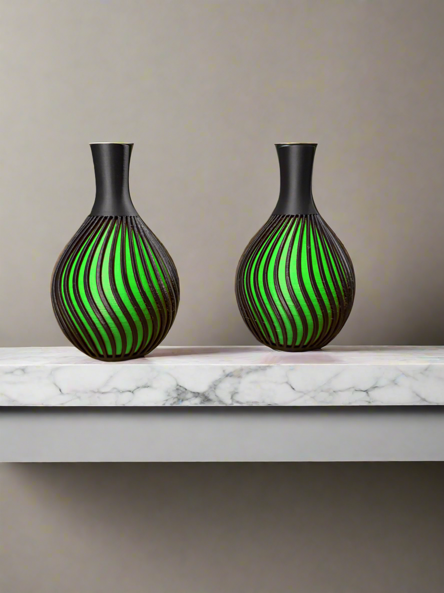 SpiraLux – Designer Spiral Vase Set (Set of 2)