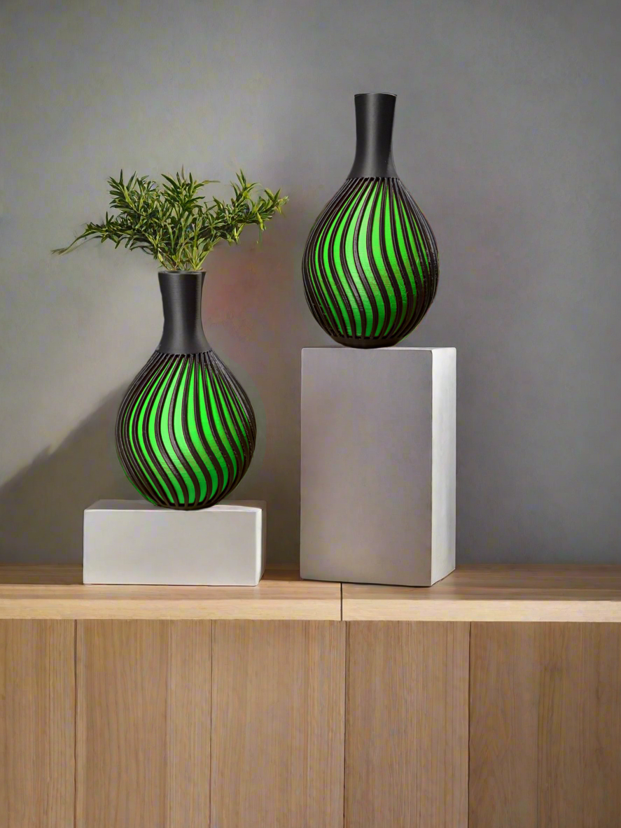 SpiraLux – Designer Spiral Vase Set (Set of 2)