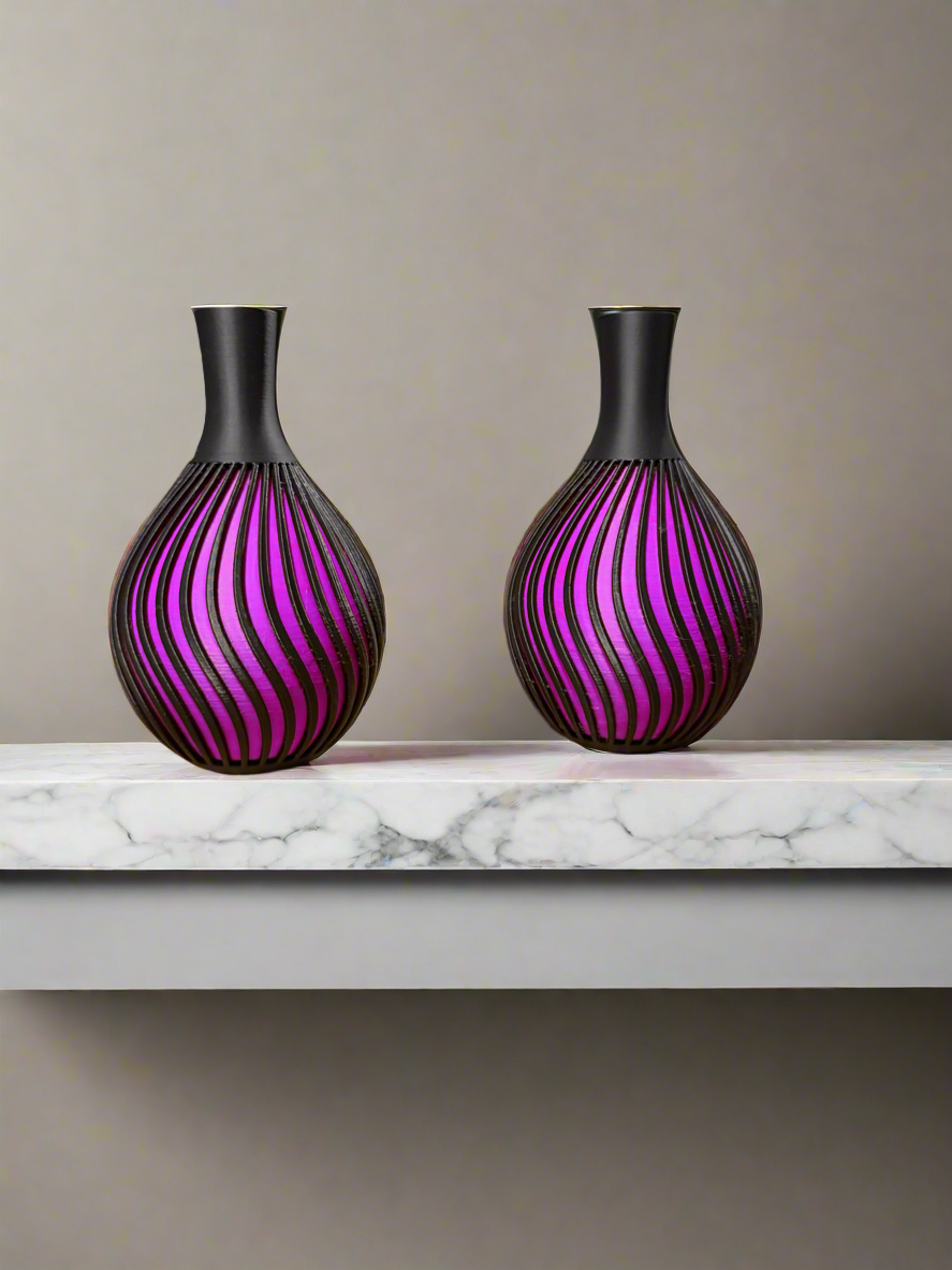 SpiraLux – Designer Spiral Vase Set (Set of 2)