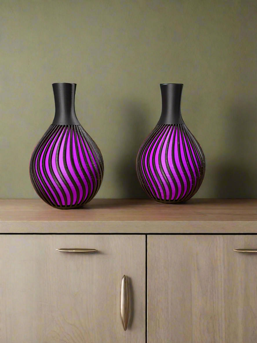 SpiraLux – Designer Spiral Vase Set (Set of 2)